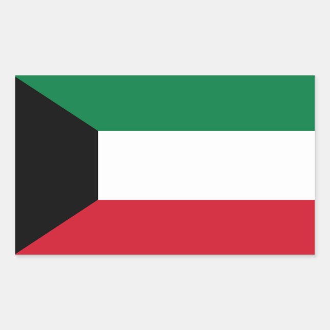 Kuwait-Flagge Rechteckiger Aufkleber (Vorderseite)
