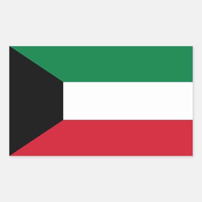 Kuwait-Flagge Rechteckiger Aufkleber (Vorderseite)