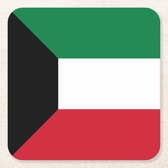 Kuwait-Flagge Rechteckiger Pappuntersetzer (Vorderseite)