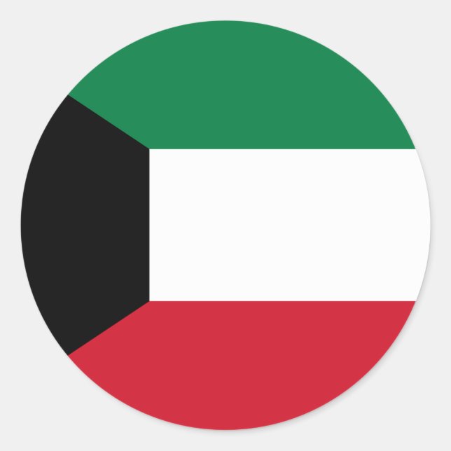 Kuwait-Flagge Runder Aufkleber (Vorderseite)