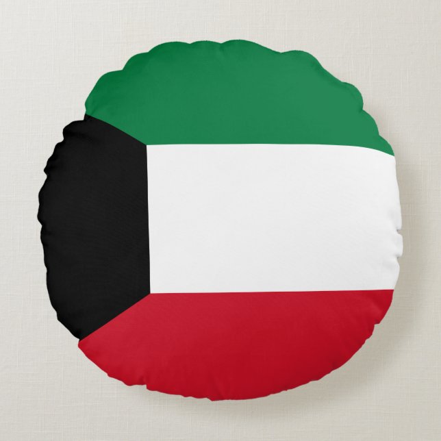 Kuwait-Flagge Rundes Kissen (Vorderseite)