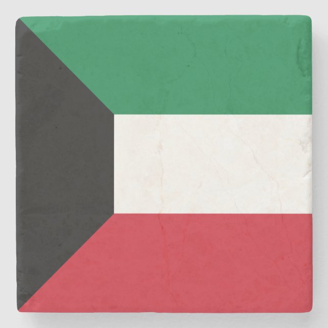 Kuwait-Flagge Steinuntersetzer (Vorderseite)