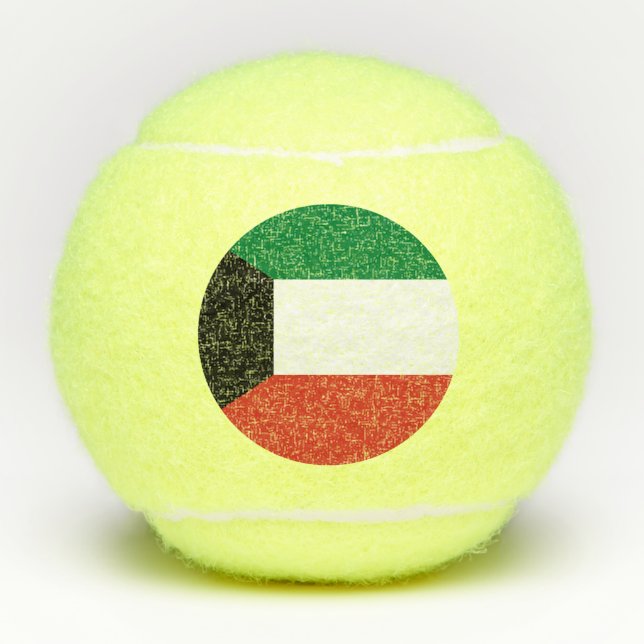 Kuwait-Flagge Tennisbälle (Vorderseite)