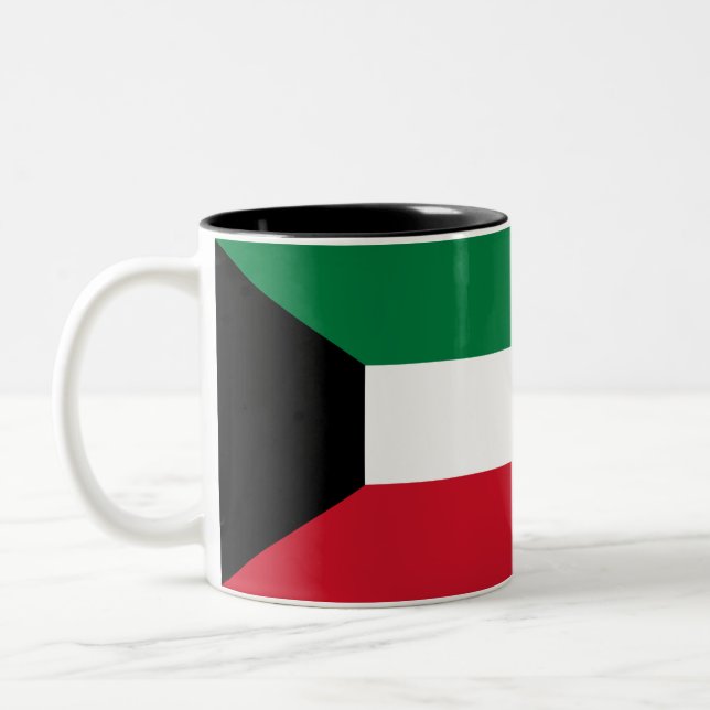 Kuwait-Flagge Zweifarbige Tasse (Links)