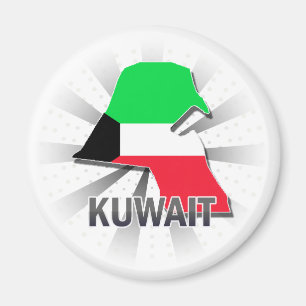 Kuwait-Flaggen-Karte 2,0 Magnet