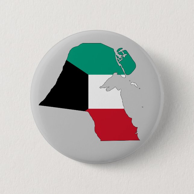 Kuwait-Flaggenkarte Button (Vorderseite)