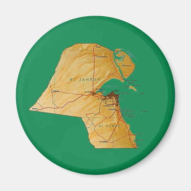 Kuwait-Kartenmagnet Magnet (Vorne)