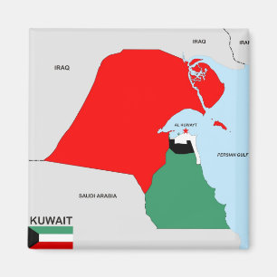 Kuwait-Landkartenflagge Magnet