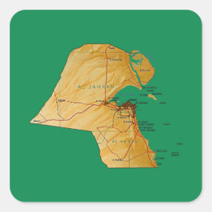 Kuwait Map Sticker