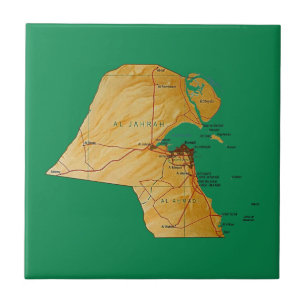 Kuwait Map Tile Fliese