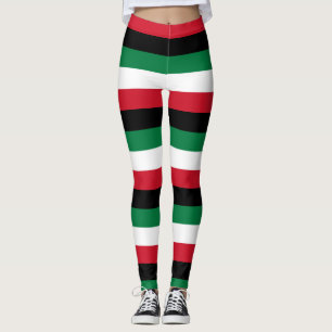 Kuwait National Flag Farben horizontal gestreift Leggings