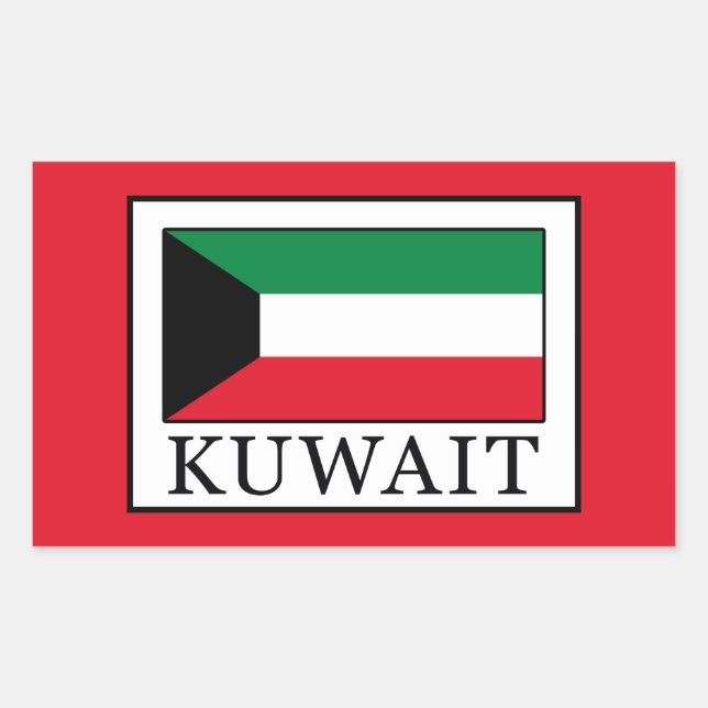 Kuwait Rechteckiger Aufkleber (Vorderseite)