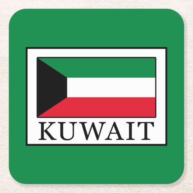 Kuwait Rechteckiger Pappuntersetzer (Vorderseite)