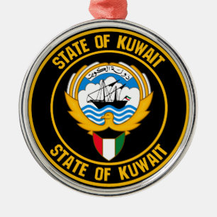 Kuwait Round Emblem Ornament Aus Metall