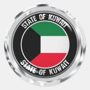 Kuwait Round Emblem Runder Aufkleber