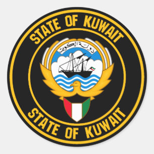Kuwait Round Emblem Runder Aufkleber