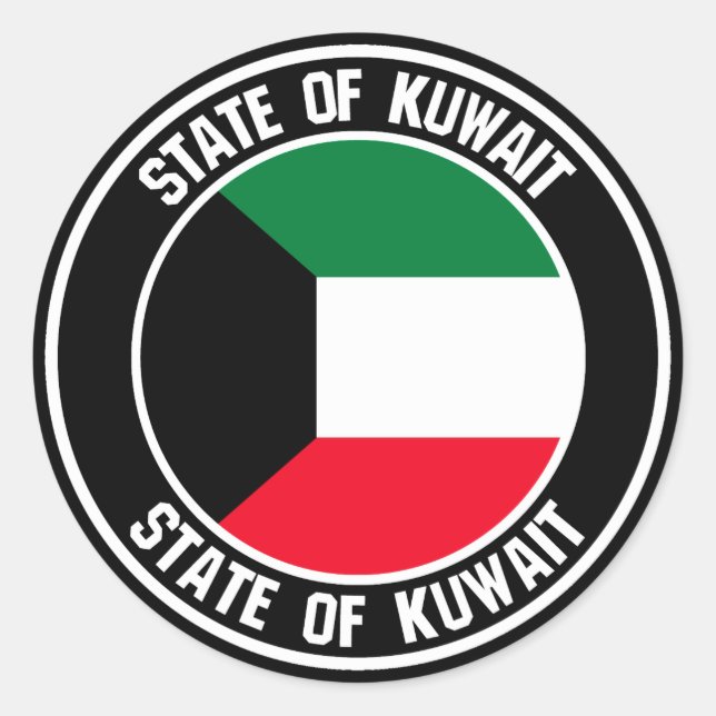 Kuwait Round Emblem Runder Aufkleber (Vorderseite)