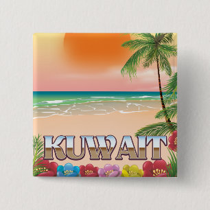 Kuwait Strand Reiseplakat Button