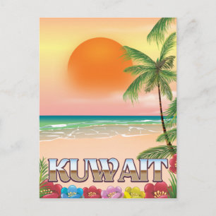 Kuwait-Strand-Reiseplakat Postkarte