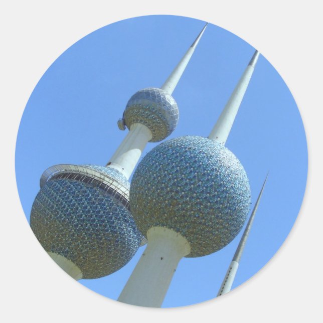 Kuwait Towers Runder Aufkleber (Vorderseite)
