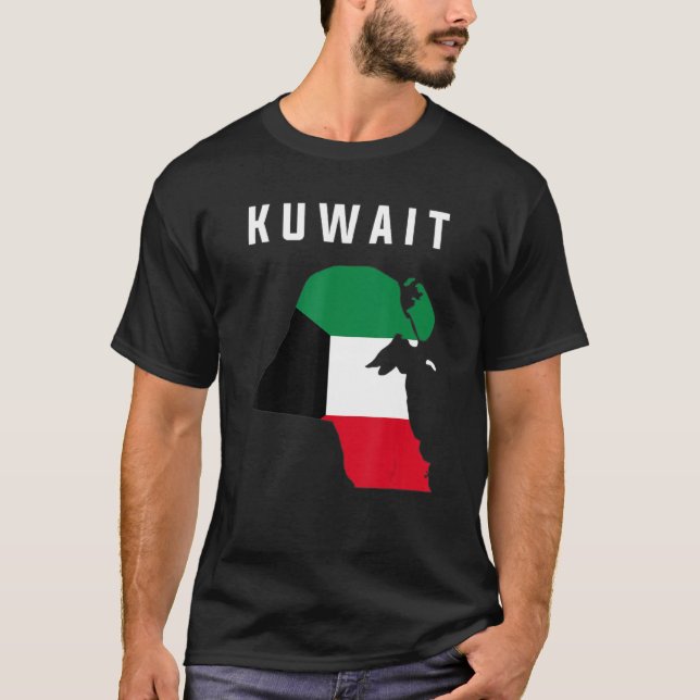 Kuwaiti Flag Inside Map Kuwait T-Shirt (Vorderseite)