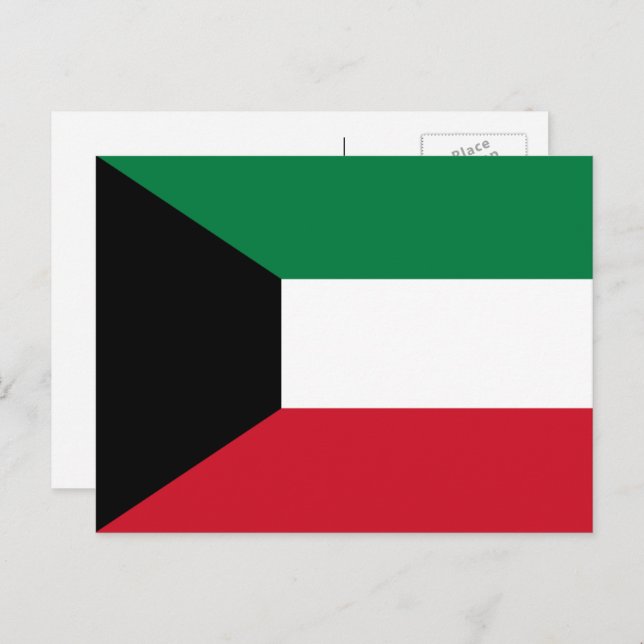 Kuwaitische Flagge, Flagge Kuwaits Postkarte (Vorne/Hinten)