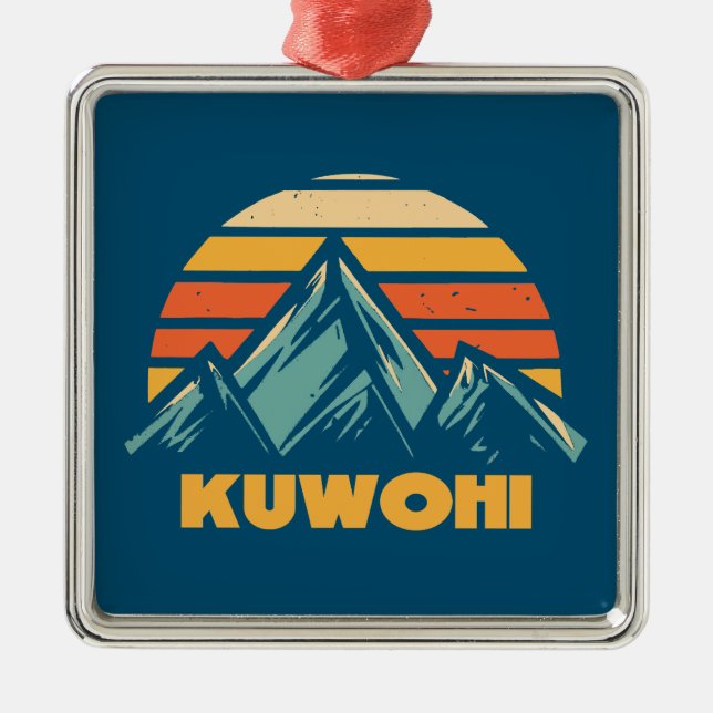 Kuwohi North Carolina Tennessee Retro Türkis Ornament Aus Metall (Vorne)