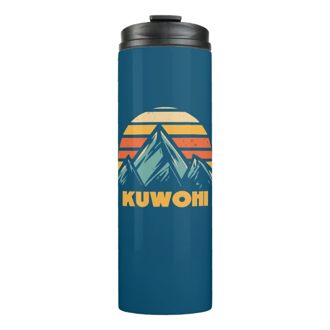Kuwohi North Carolina Tennessee Retro Türkis Thermosbecher (Vorderseite)
