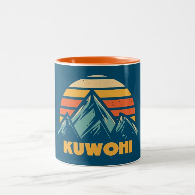 Kuwohi North Carolina Tennessee Retro Türkis Zweifarbige Tasse (Mittel)