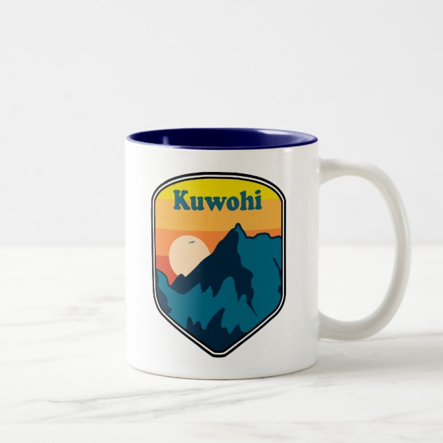 Kuwohi North Carolina Tennessee Sunrise Zweifarbige Tasse (Rechts)