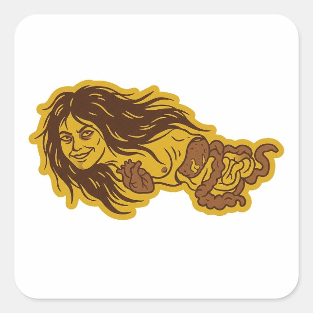 Kuyang Quadratischer Aufkleber (Vorderseite)