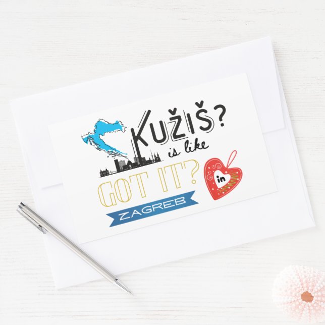 Kužiš? Zagreb Kroatien Rechteckiger Aufkleber (Umschlag)