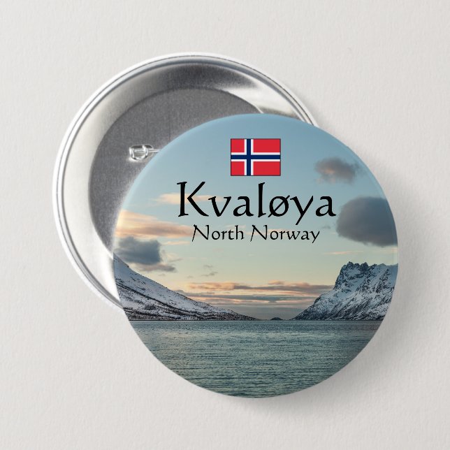 Kvaloya Insel Norwegen Button (Vorne & Hinten)