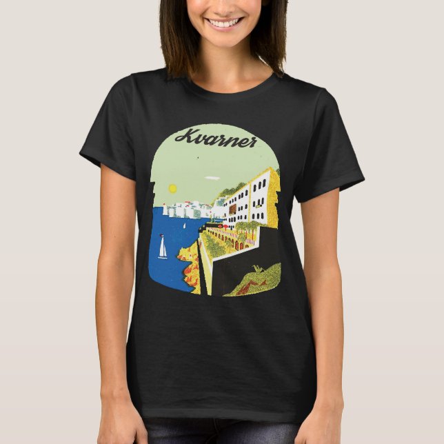 Kvarner Kroatien Bay Ansicht Green Travel T-Shirt (Vorderseite)