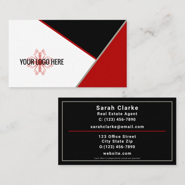 KW Red Business Cards Visitenkarte (Vorne/Hinten)