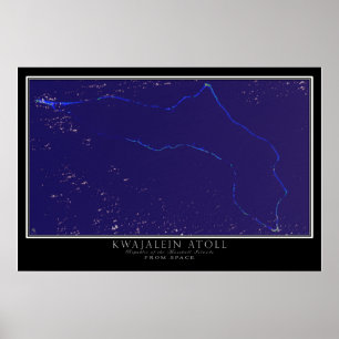 Kwajalein Atoll Marshall Islands Satellite Karte Poster