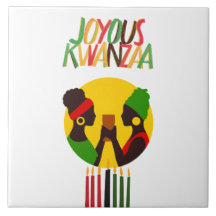 Kwanza Dekoration Keramik Tile Trivet Dekoration