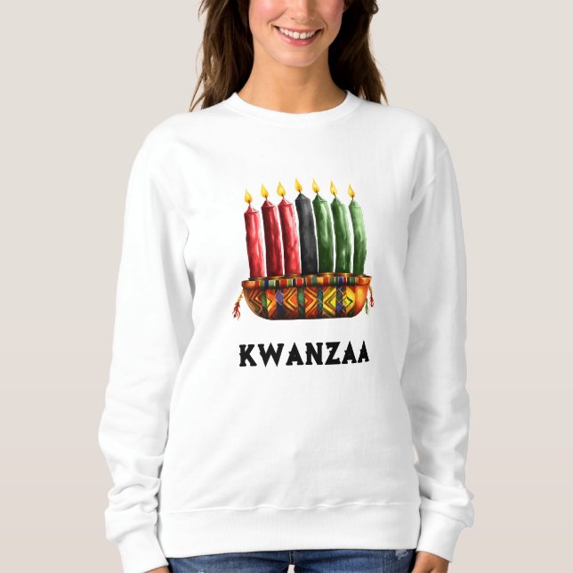 Kwanza Kinara, Sieben Kerze" Sweatshirt (Vorderseite)