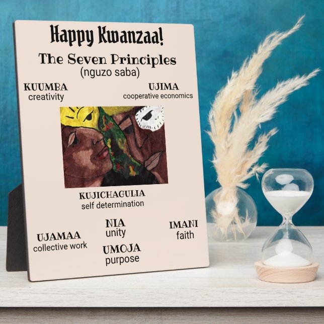KWANZA PRINCIPLES Tabletop Plaque with Easel Fotoplatte (Seite)