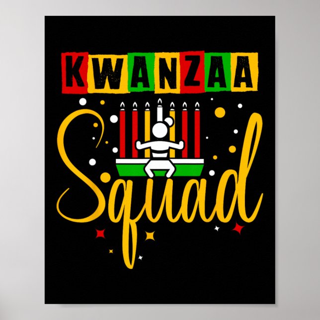 Kwanza Squad Familie Weihnachten Afro-Amerikanisch Poster (Vorne)
