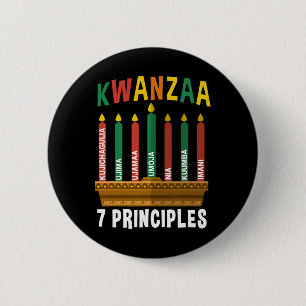 Kwanzaa 7 Grundsätze Candles Kinara Pan Afrikaner Button