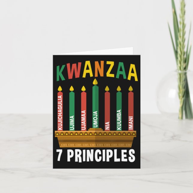 Kwanzaa 7 Grundsätze Candles Kinara Pan Afrikaner  Karte (Vorderseite)
