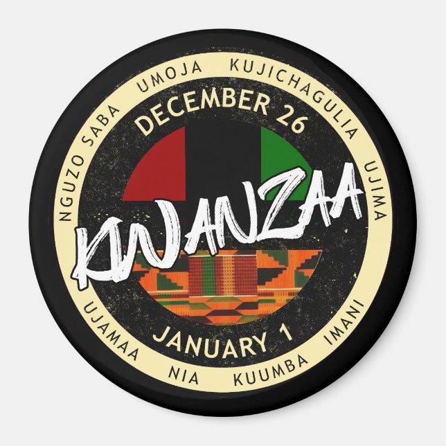 Kwanzaa 7 Grundsätze Magnet (Vorne)