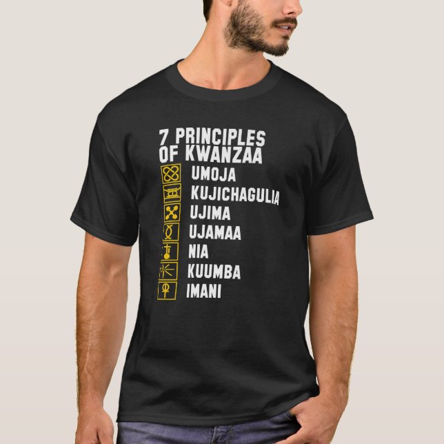 Kwanzaa 7 Prinzipien Afrika feiern Kwanzaa Symb T-Shirt (Vorderseite)