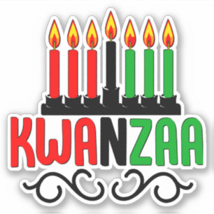 Kwanzaa 7Candles, Kiss Cut Aufkleber