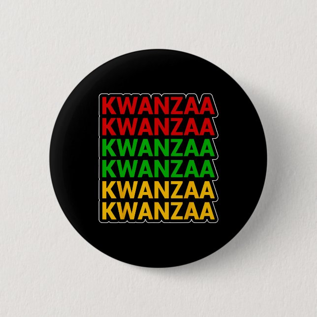 Kwanzaa Afrikanisches amerikanisches Erbe gestapel Button (Vorderseite)