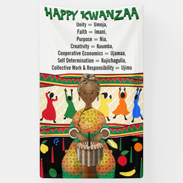Kwanzaa American Holiday Banner (Vertikal)