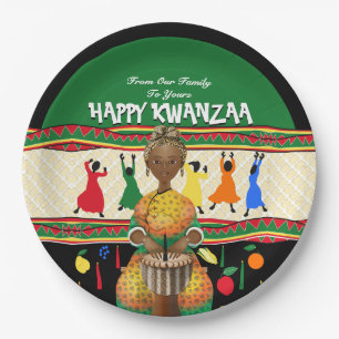 Kwanzaa American Holiday Pappteller