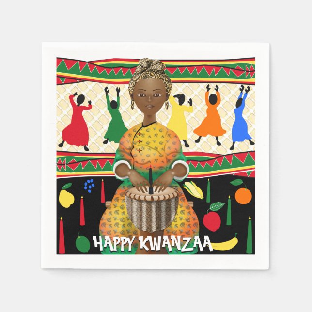 Kwanzaa American Holiday Serviette (Vorderseite)
