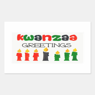 Kwanzaa-Aufkleber mit Kerzen Rechteckiger Aufkleber